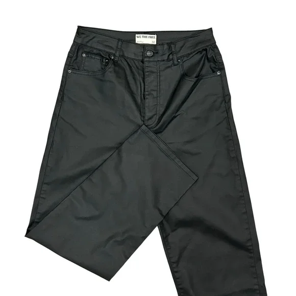 We the Free Pants Mens 30X28 Leather Pants Button Fly‎ Free People Black - Picture 4 of 9